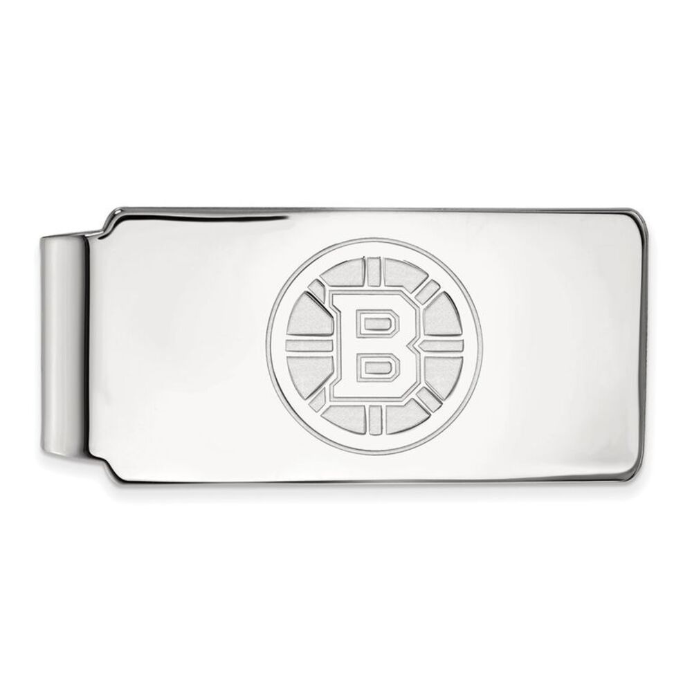10k White Gold NHL Boston Bruins Money Clip